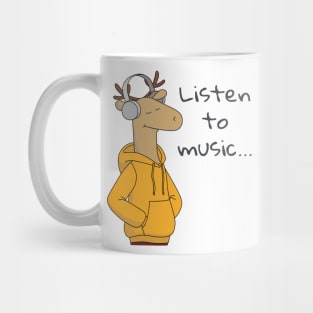 Deer listening the Music Mug